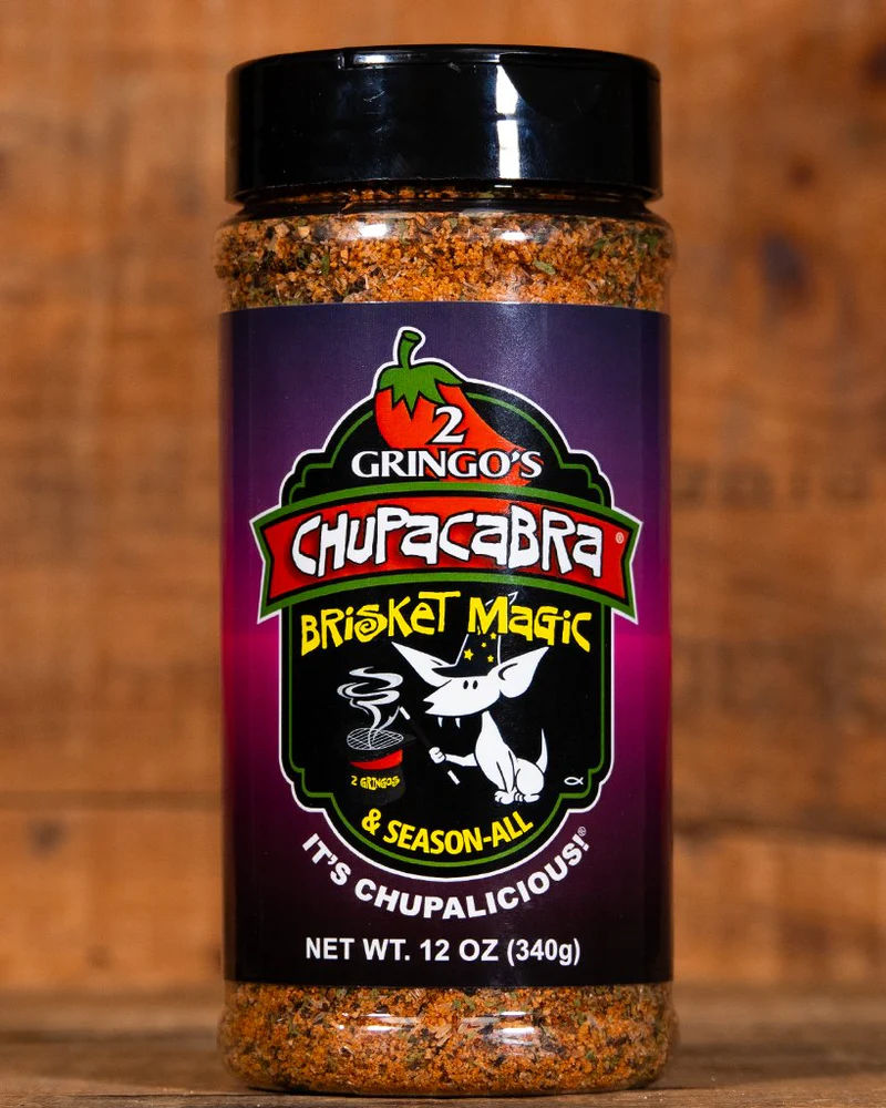 Voorkant -Grill Koning 2 gringos chupacabra brisket magic rub
